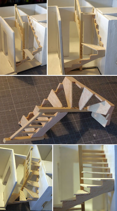 maquette maison - 1er étage - escalier