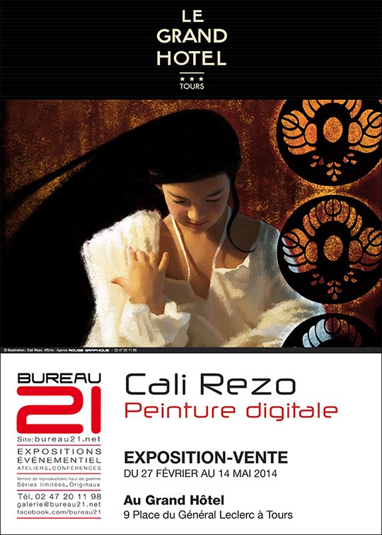 exposition de mes peintures numériques - Tours- avril & mai 2014 - cali rezo