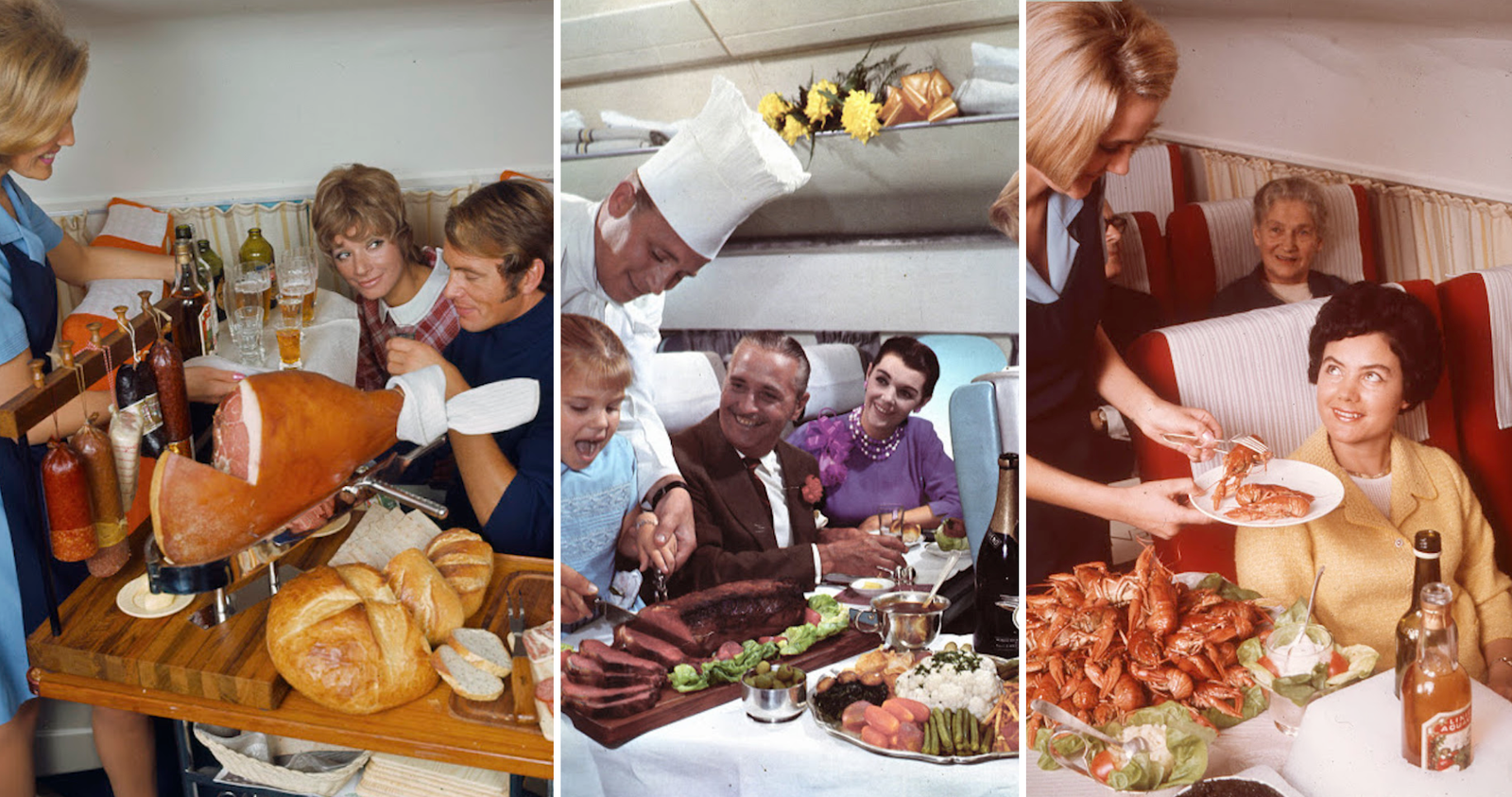 Repas dans les avions 1960