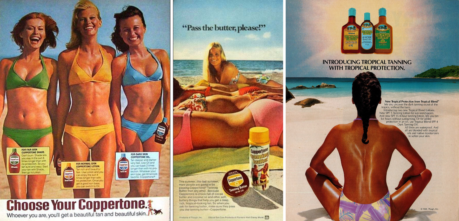 Publicités pour produits solaires 1970 1980