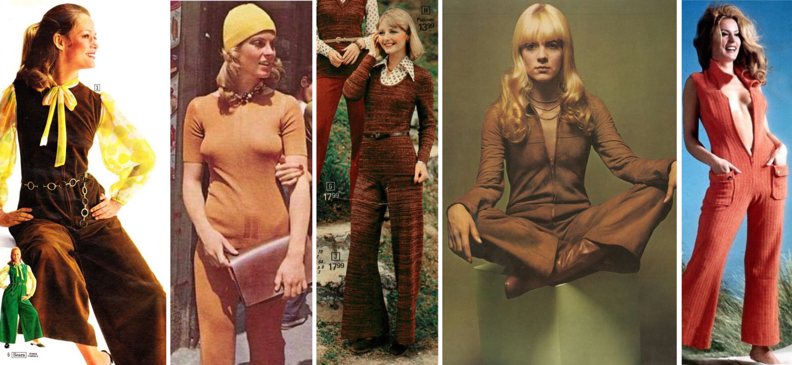 publicités vintage pour des vêtements de type combinaison