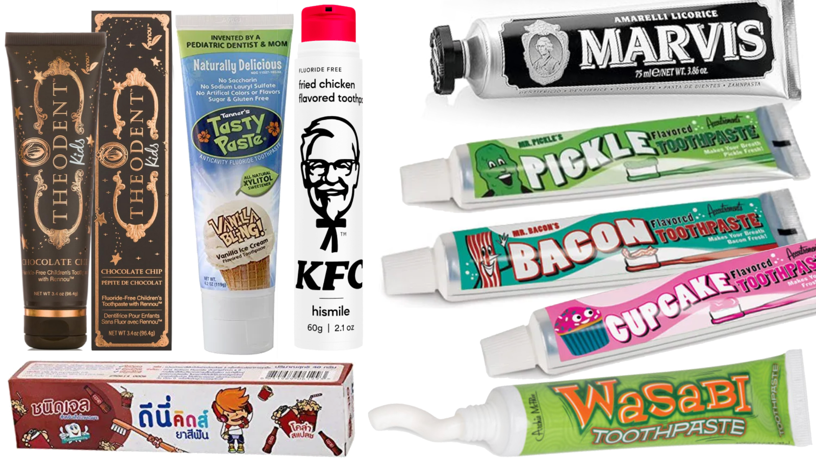 dentifrices bizarres au bacon ou autres trucs