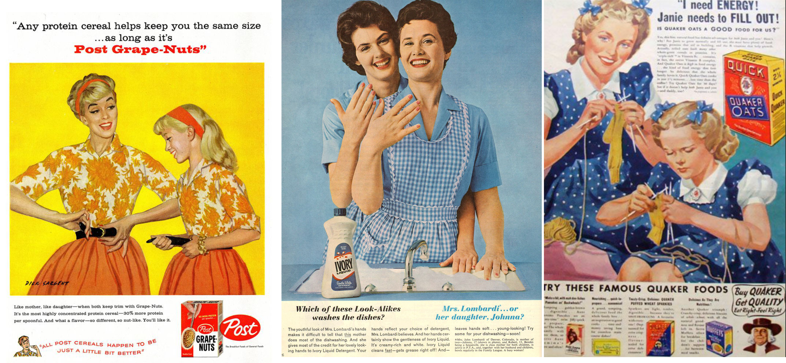 publicités vintage pour céréales et produit ménager