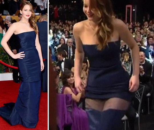 Jennifer Lawrence robe dior malfunction 2013, fév 2013 Jennifer Lawrence robe dior malfunction 2013