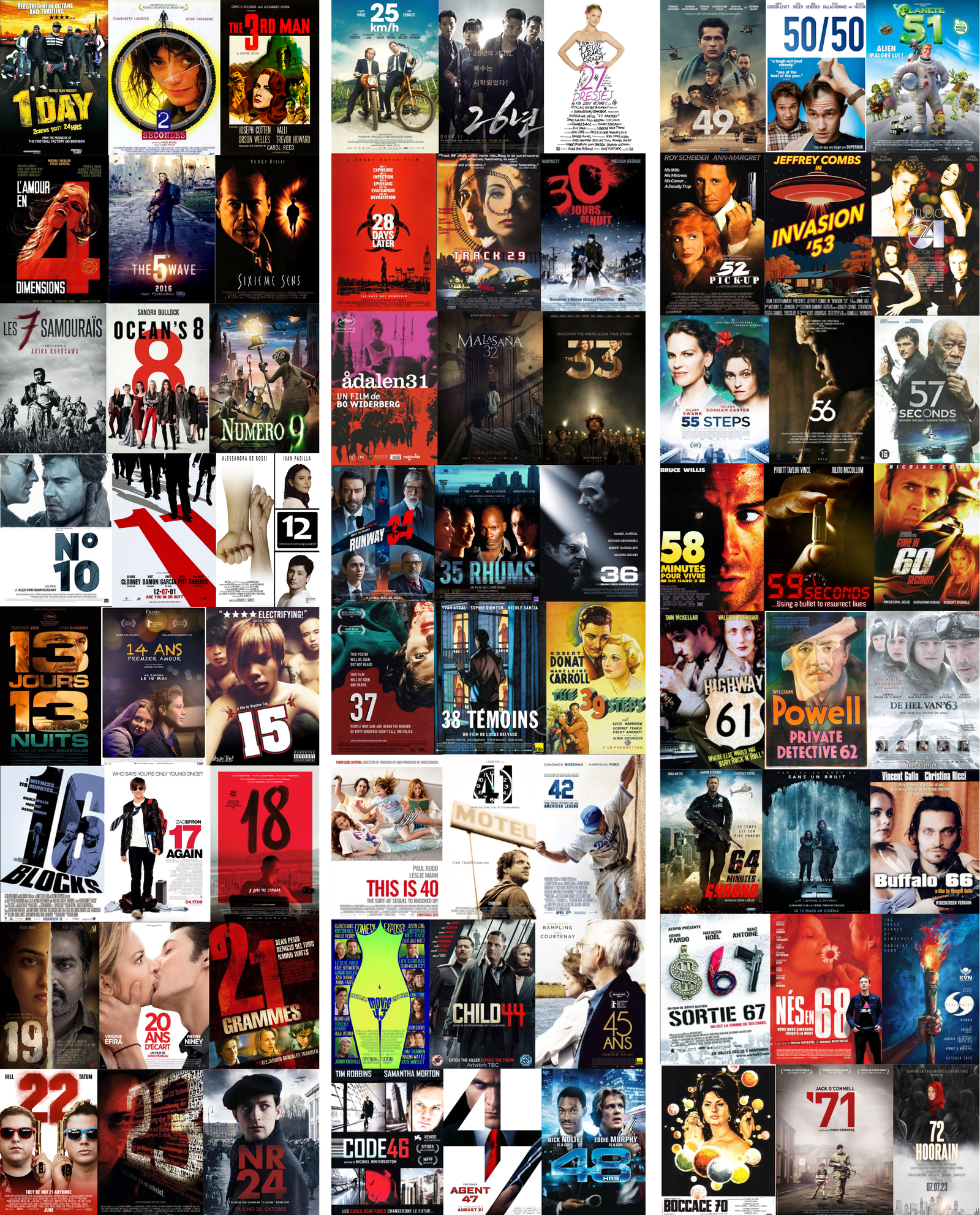 Affiches de cinéma contenant des chiffres et des nombres