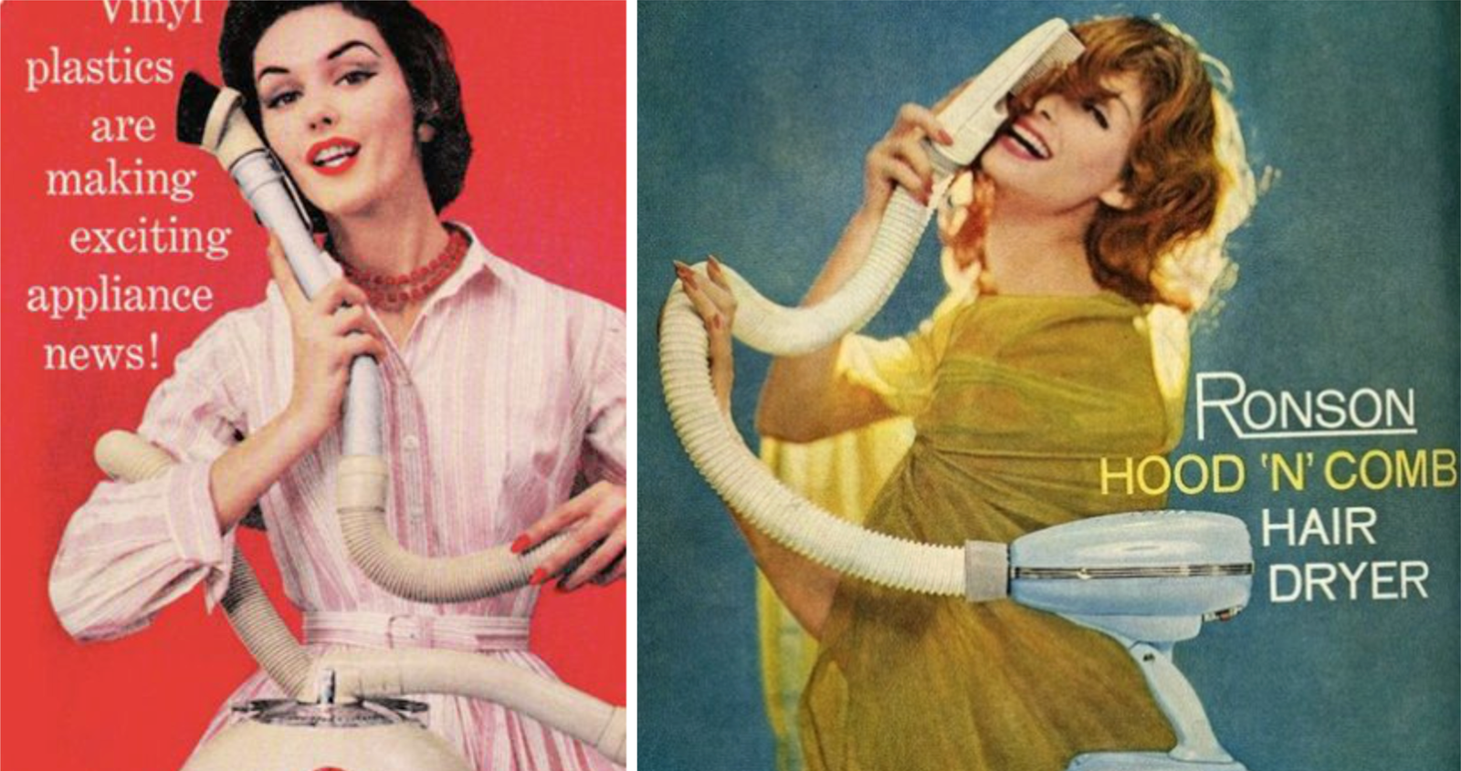 publicité pour aspirateur et sèche-cheveux