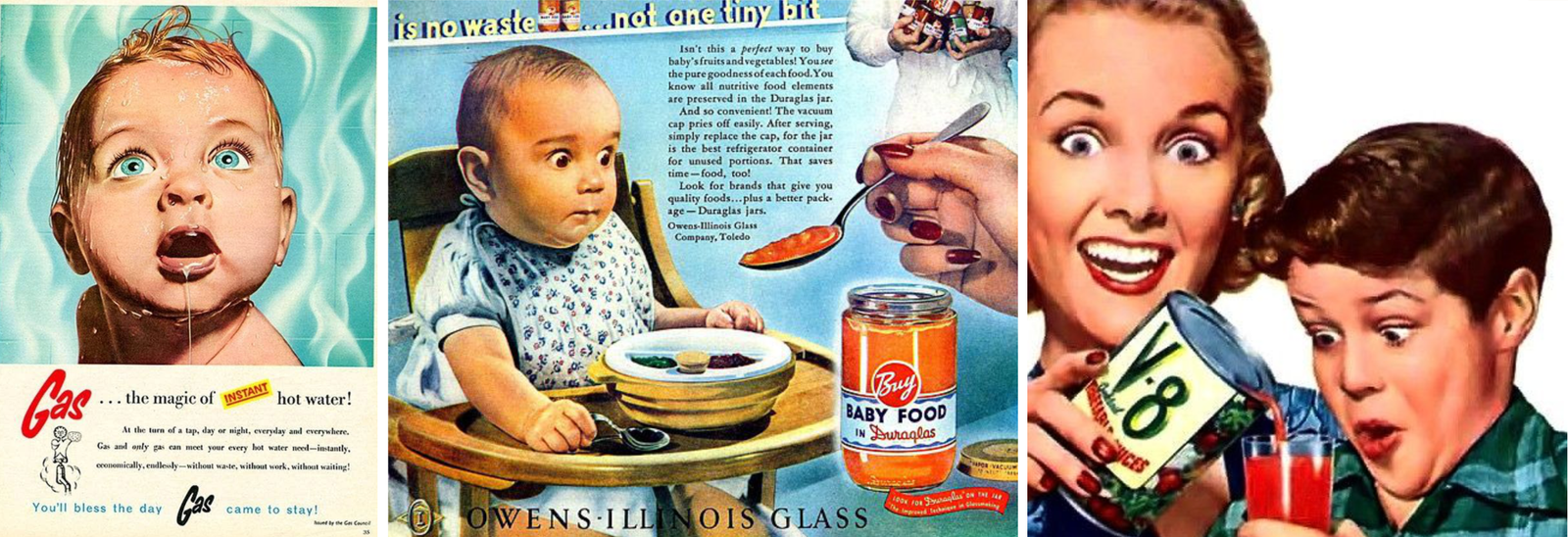 publicité pour des aliments avec des modèles un peu étranges