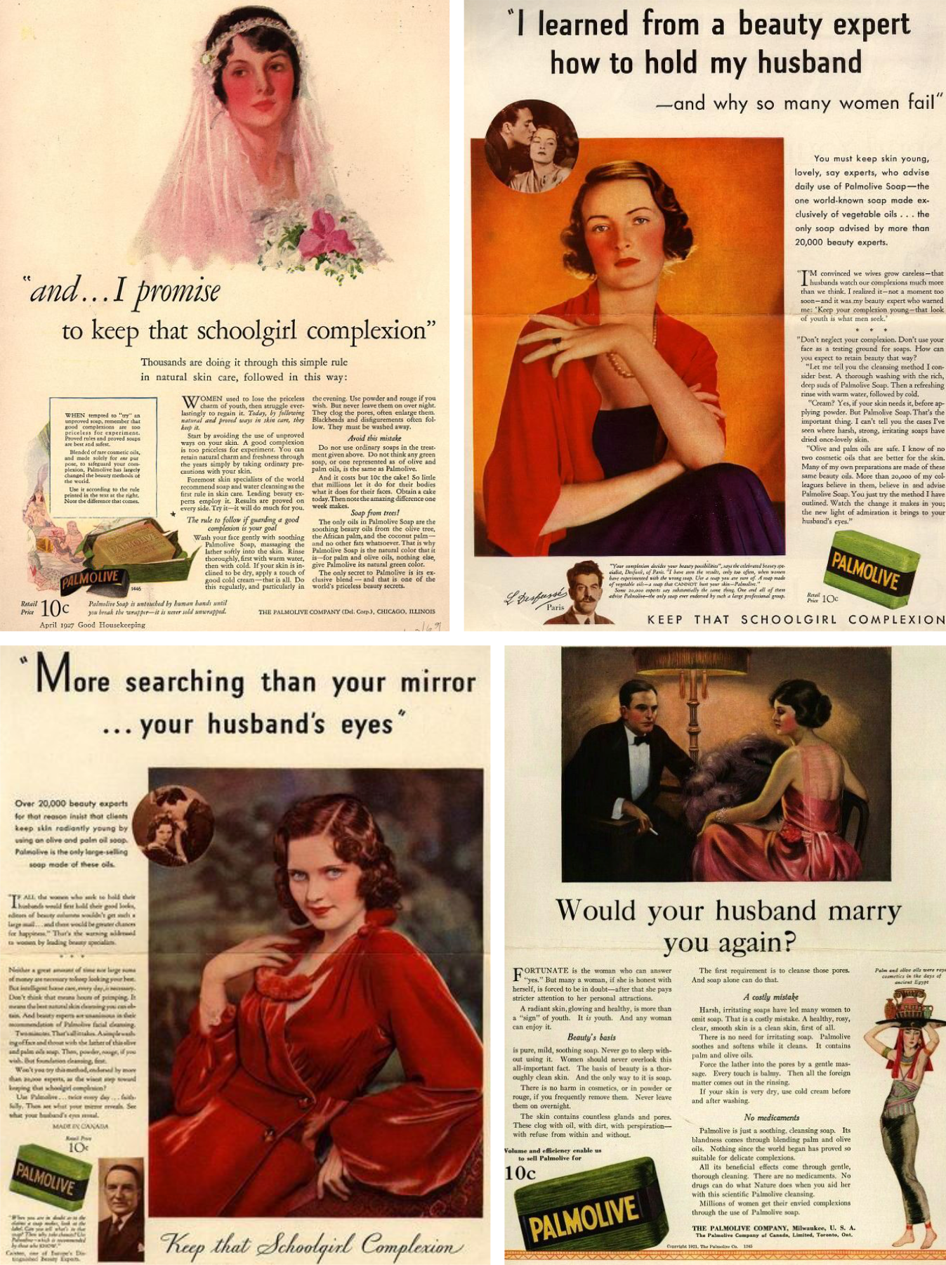 publicités rétro sexistes pour le savon Palmolive