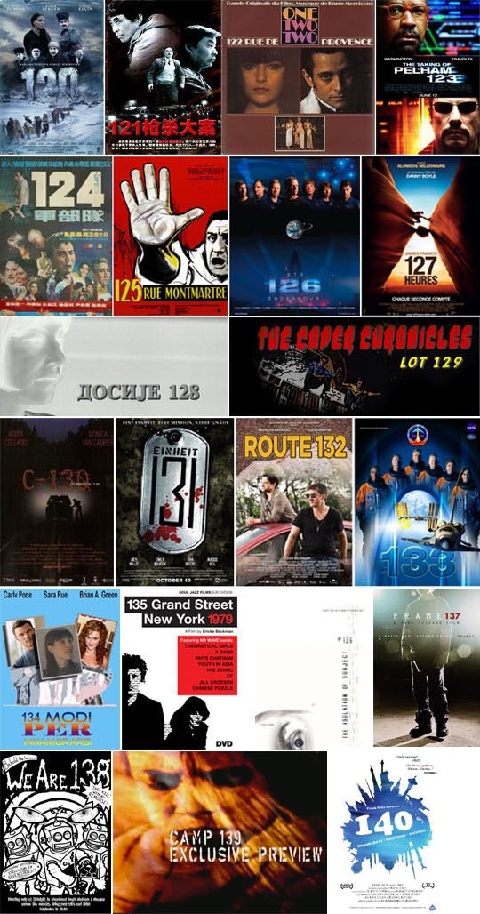 Affiches de cinéma - nombres dans les titres, oct 2011 Affiches de cinéma - nombres dans les titres